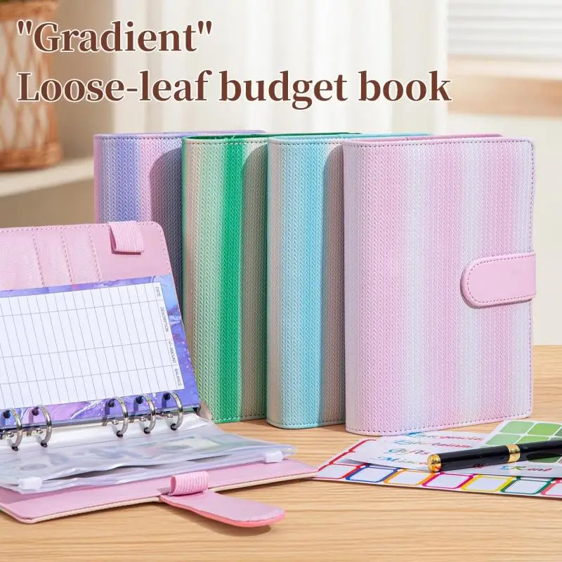 

A6 Colorful Vertical Stripes PU Leather DIY Binder Notebook Only Cover Diary Books Schedule Covers School Stationery