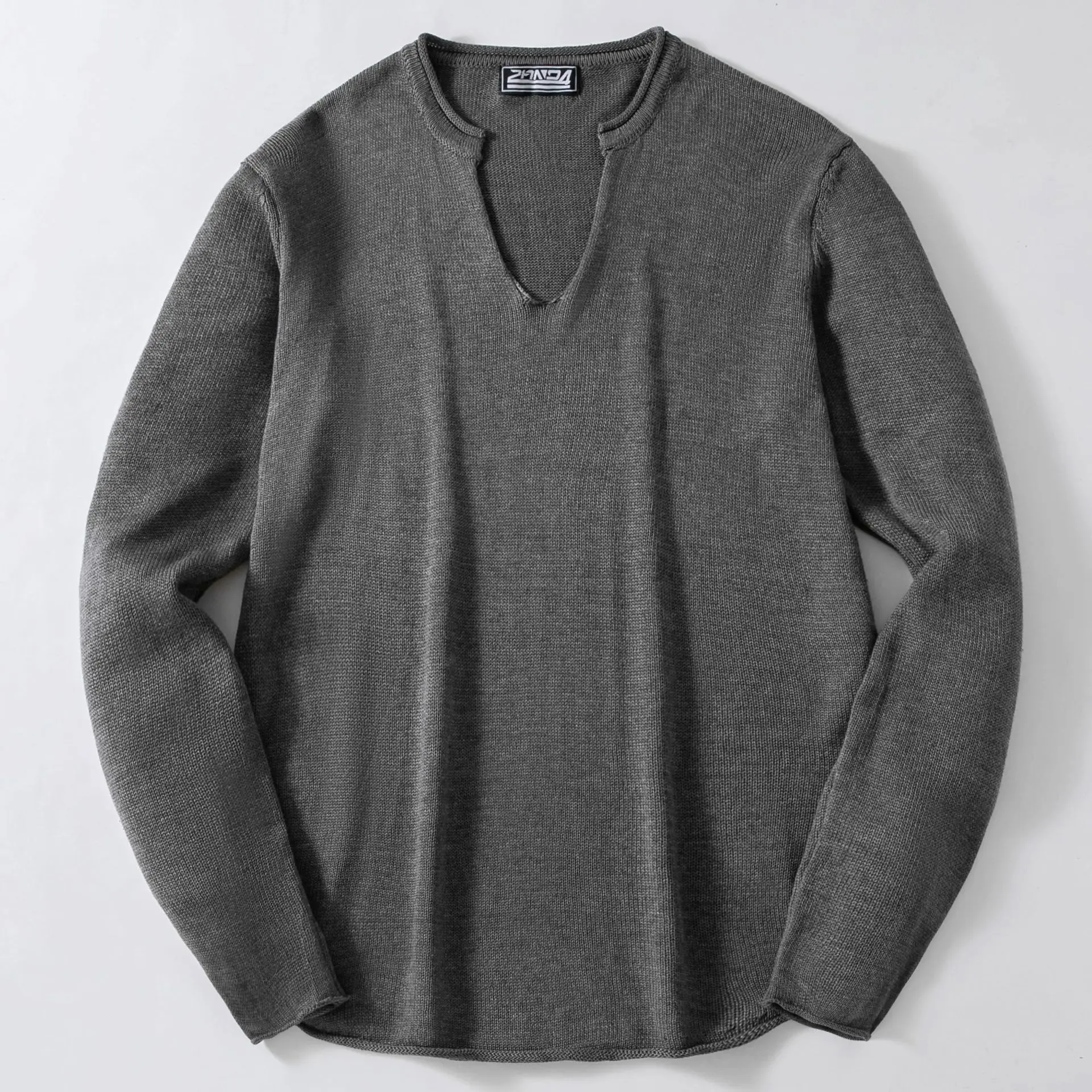 Autumn New Pullovers Knitted Sweater Men V-Neck Streetwear Solid Casual Loose Male Simplicity Slim Fit Long Sleeve Thin Sweater