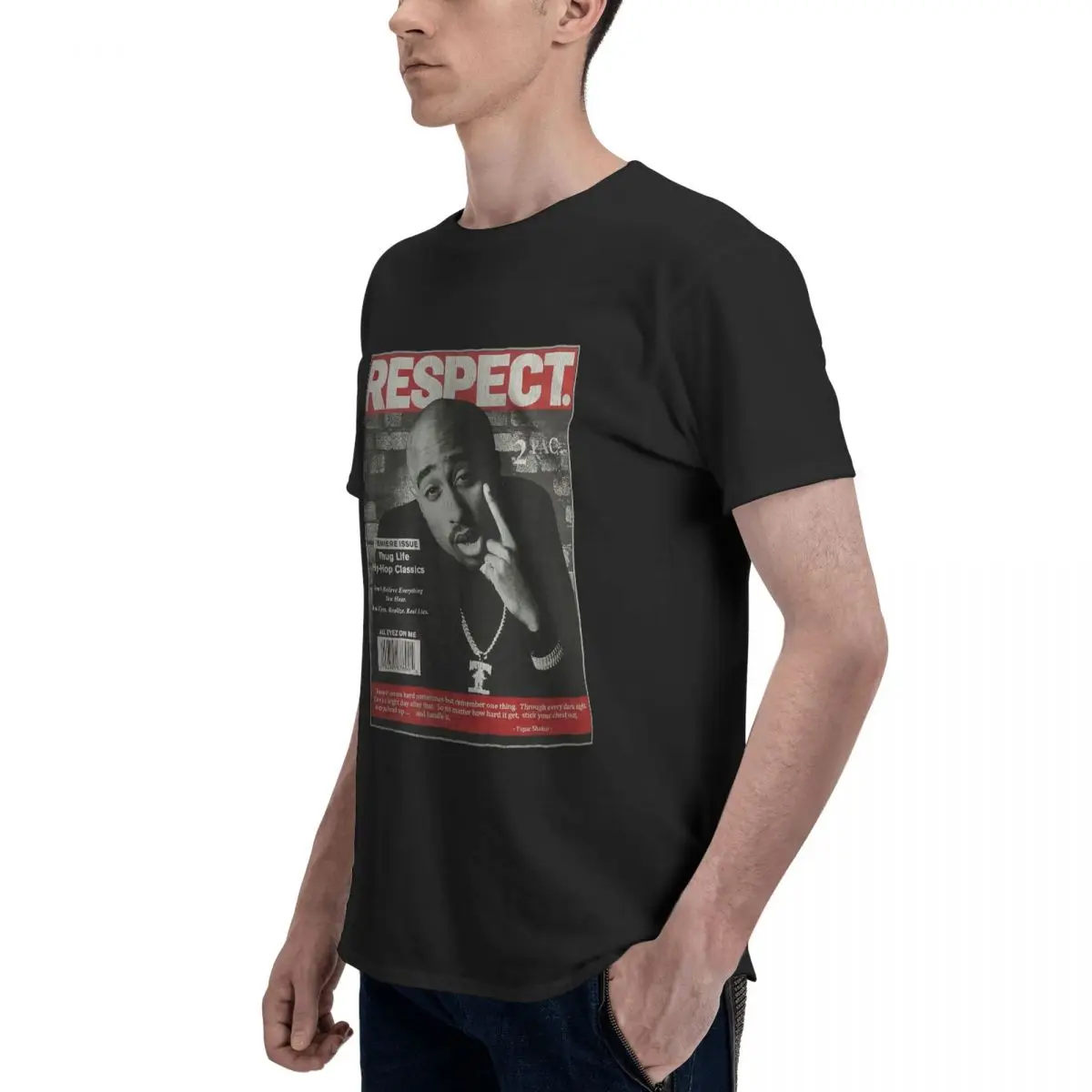 2024 Mode Respect Tupacs Shakur T-Shirt Jaren 90 Vintage T-Shirt