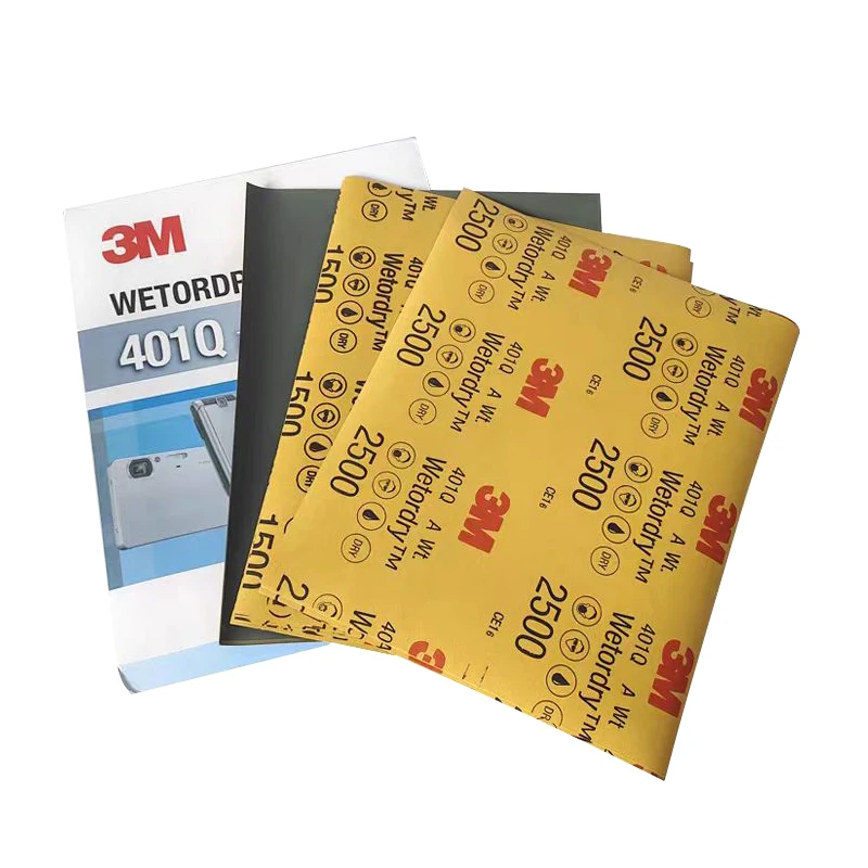 50PCS Original Authentic 3M401Q Auto Paint Sandpaper P2500 Mesh 227*280MM Metal Instrument Fine Polishing