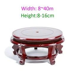 Short Vintage Circular Wooden Vase Home Beautiful Hand Craft Oriental Vase Stand Aquarium Home Decoration Display Stand
