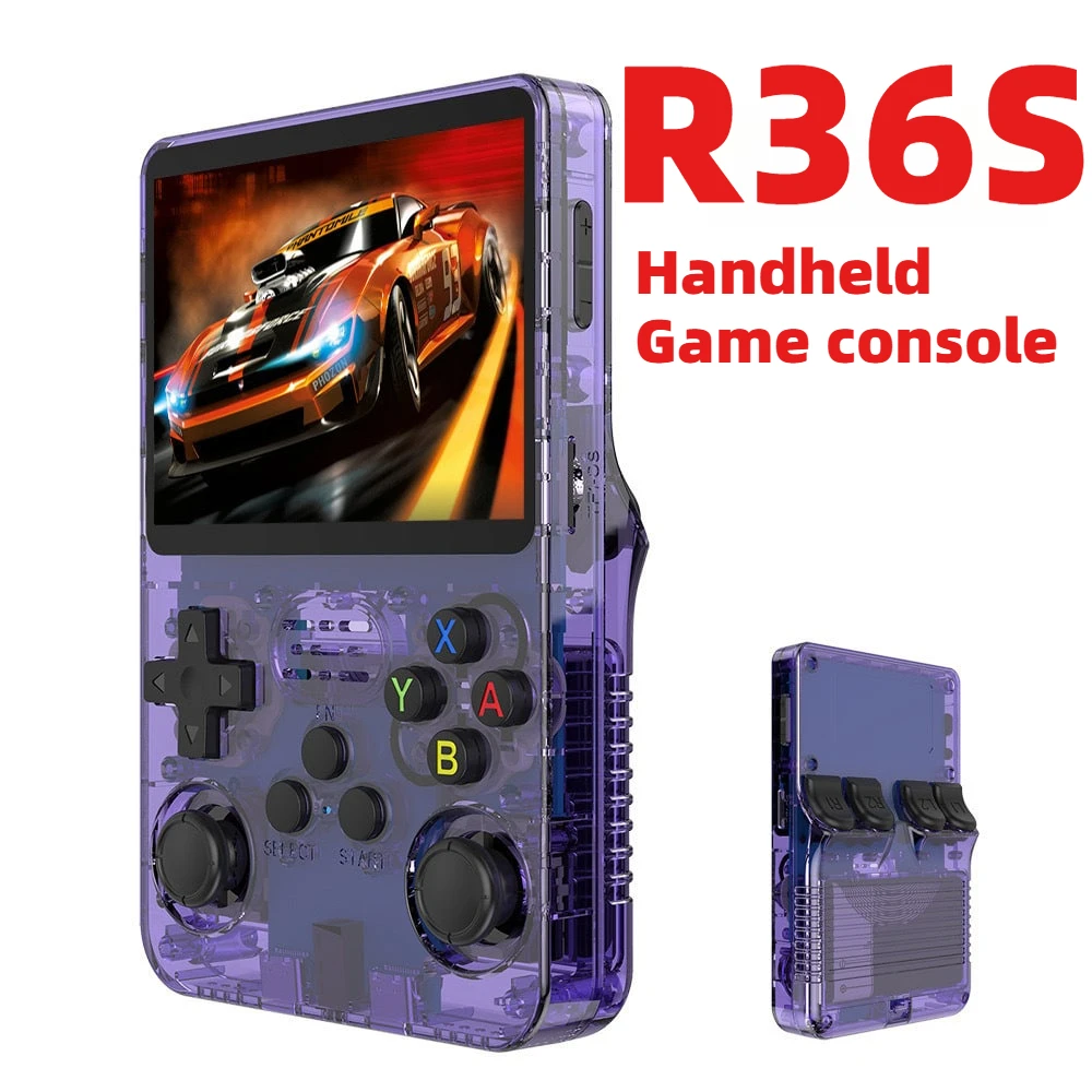 Console de jeu Portable rétro R36S, système Linux, 3.5 pouces, IPS HD 4K 64 go, plus de 20000 jeux, Console de jeu de poche Portable