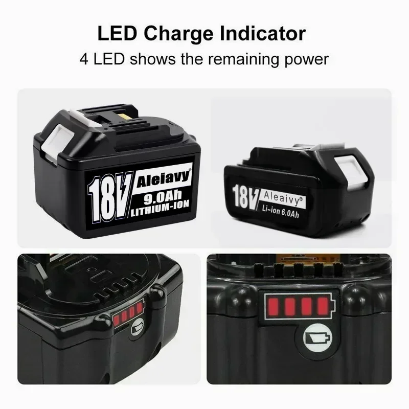 Batterie lithium-ion aste pour Makita, mise à niveau, 18V, 9000mAh, BL1860B, BL1860B, BL1880, BL1830, BL1850, BL1860B, Cleaivy, 18650