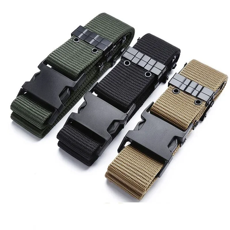 New Tactical Belts Nylon Automatic Buckle Adjustable Belt Outdoor Duty Hunting Training Belt Waist Support 125CM