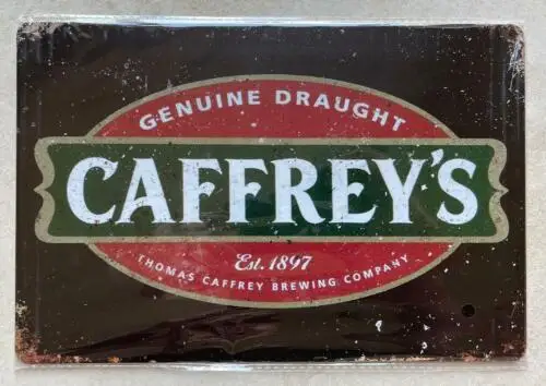 CAFFREY'S GENUINE DRAUGHT BEER METAL SIGN BAR MAN CAVE PUB CAFE 20x30cm