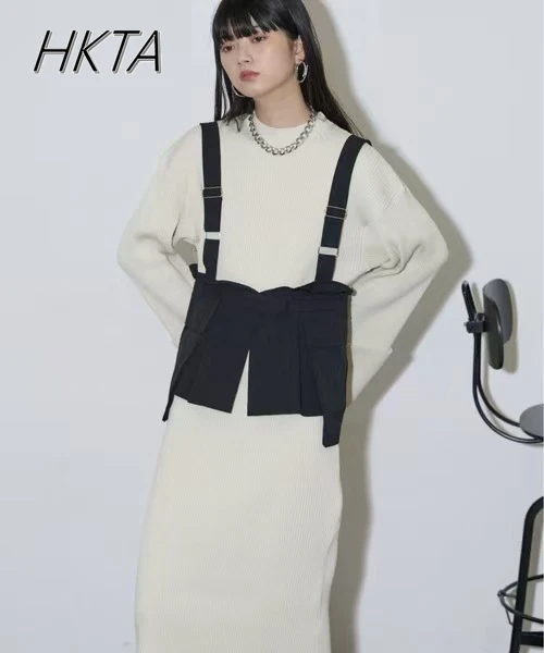 

Japanese Niche Design Pleated Waist Drawstring Sling Vest Top Women Summer New Mine Loose Commuter Solid Color Coat Vest Girls