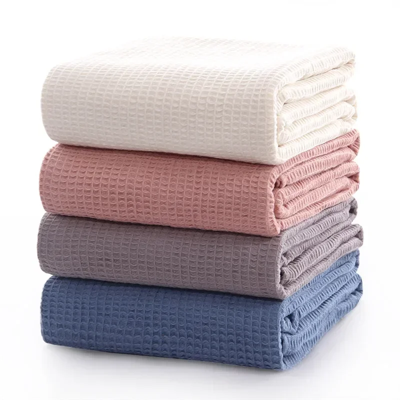 105x150CM Adult Waffle Bath Towel Body Towel Lady\'s Blanket 100% Cotton Men\'s Extra Large Beach Towel Free Shipping High Quality