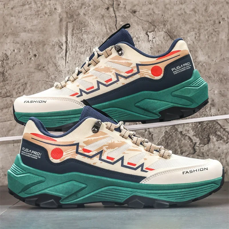 

Spring Sports Shoes Outdoor Ultralight Running Shoes Breathable Lace-up Color Matching Trend Men's Plus-size Sports Shoes