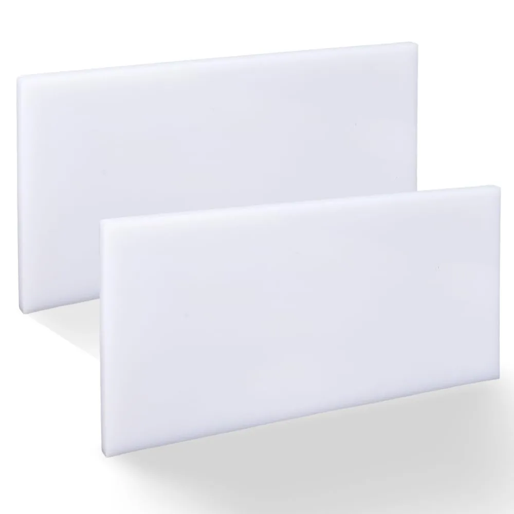 

2Pcs HDPE Plastic Sheet High Density Polyethylene Sheet 0.33" Thick Size 6" x 12" White Solid Plastic Block Flat Panel DIY