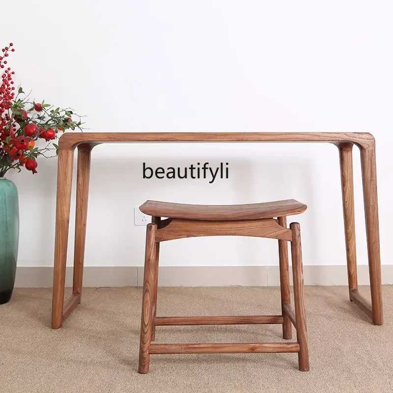 

Guqin Desks and Chairs Solid Wood Ancient Book Table Integrated Dedicated Old Elm Mortise