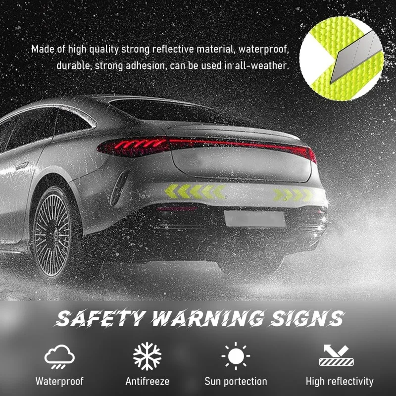 Car Helmet Safety Reflective Stickers High Visibility Waterproof Luminous Warning Reflector Strip Tape for Night Riding Walking