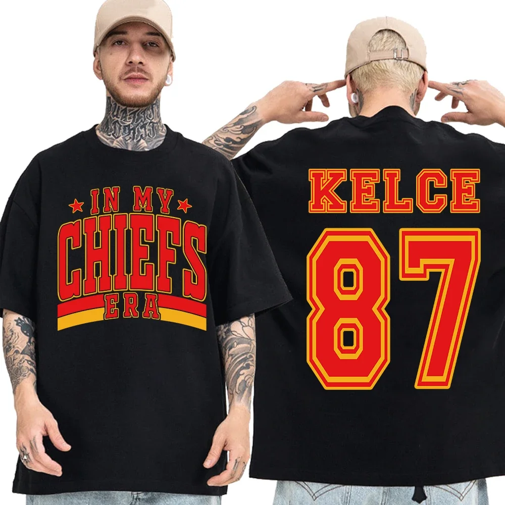 In My Chiefs Era Shirt Travis Shirt Travis Kelce Football Tee Women Man O-Neck Short Sleeve Shirt Gift for Fan