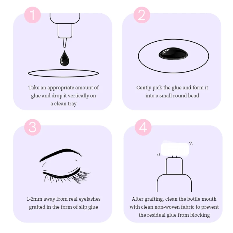 No Irritation Eyelashes Extension Glue Quick Drying Long Lasting Waterproof Adhesive Black Grafting Lashes Glue Makeup Tool 5ml