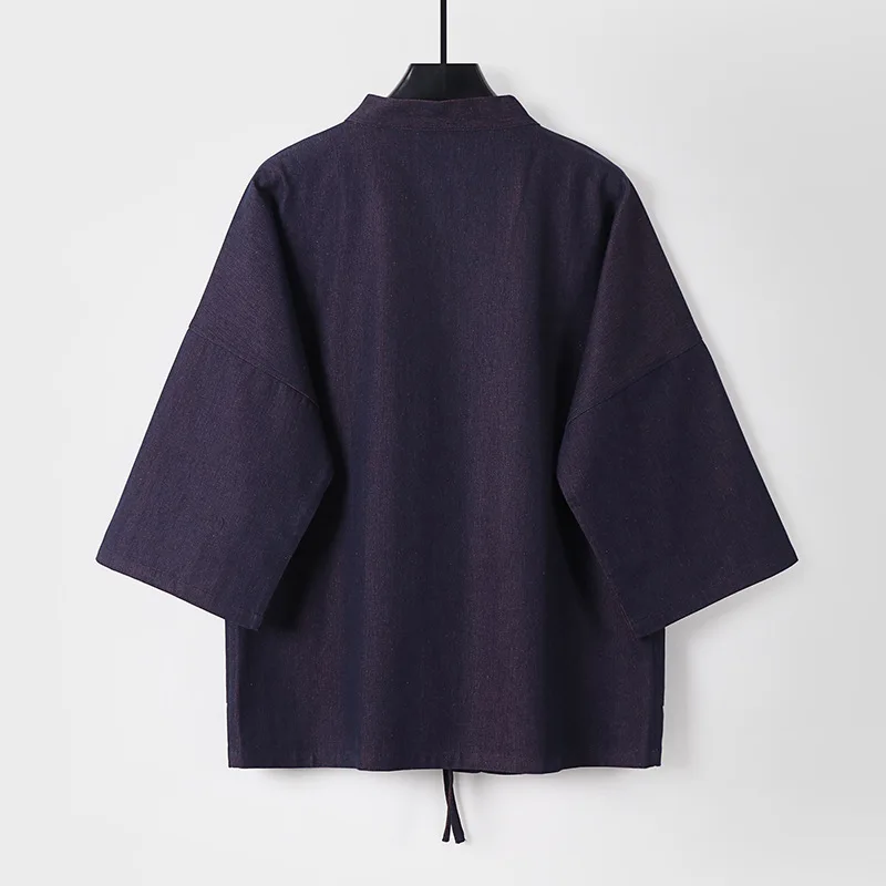 Denim Shirts Men 8XL 9XL Plus Size Kimono Shirts Summer Cardigan Jacket Fashion Casual Solid Color Shirts Big Size
