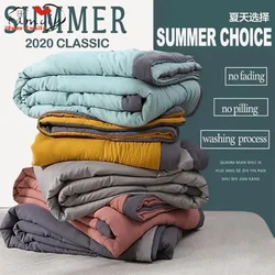2024 Summer Cotton Thin Quilts Air-conditioning Hotel Nap Blanket Quilted Bed Covers and Bedspreads Comforter Soft Breathable
