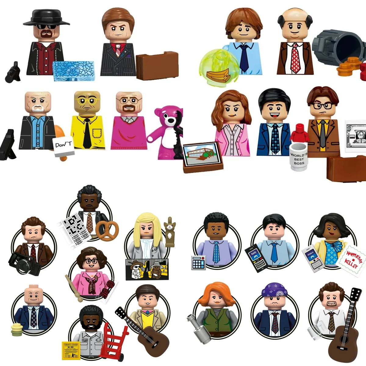 

TV Movie The Office Plastic Building Blocks Mini Compatible Assemble Puzzle Model Bricks Action Figures Toy Kids Birthday Gifts