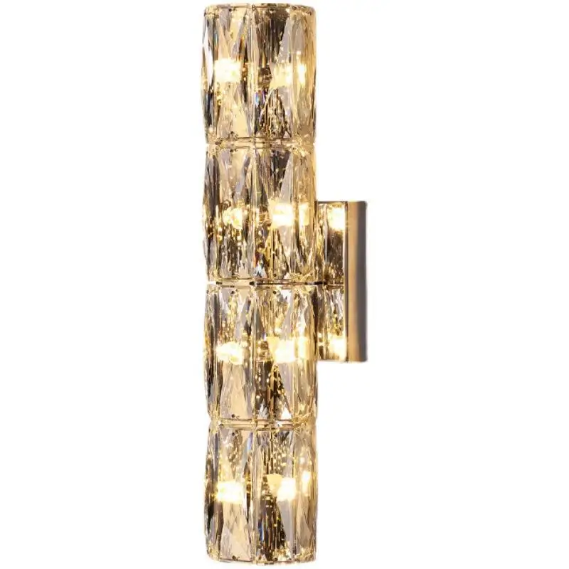 Luz de Parede Moderna de LED em Aço Inoxidável para Quarto e Corredor, Simples e com Cristal