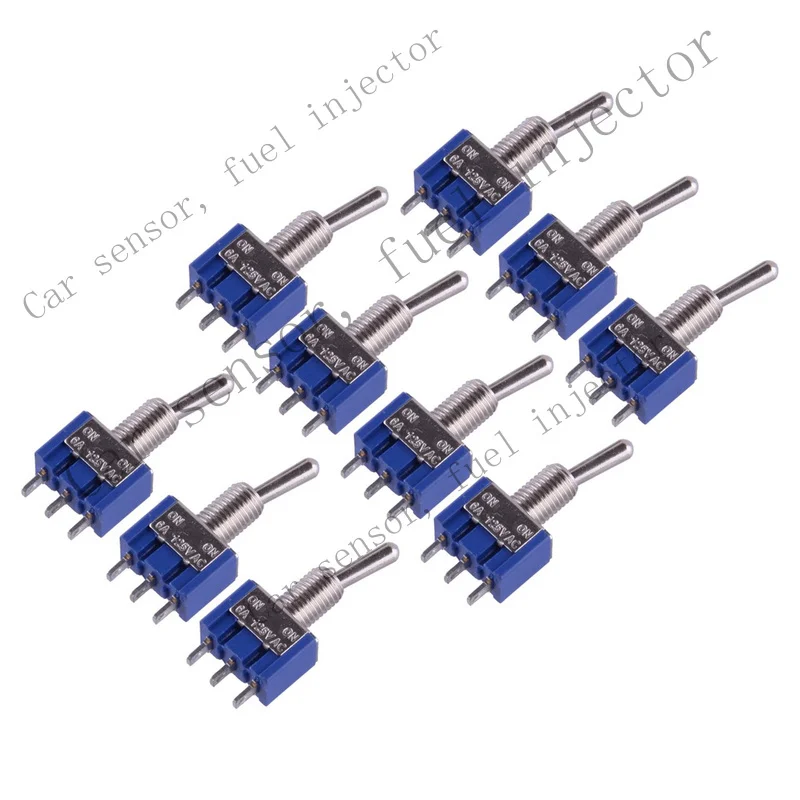 Q+ FOR 10PC SPDT Guitar Mini Toggle Switch 2 Position ON/ON 3 PIN Car/Boat Switches Hot
