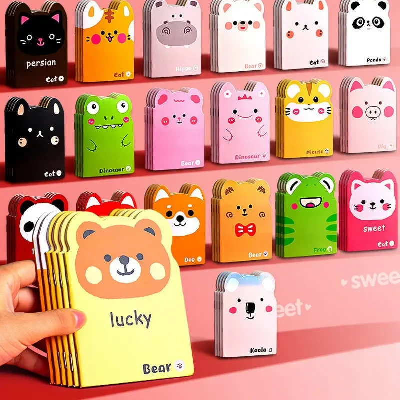 20pcs Cartoon Cute Small Book Mini Pocket Notebook Portable Diary Note Childrens Small Prize Booklet Writing Pad School Supply