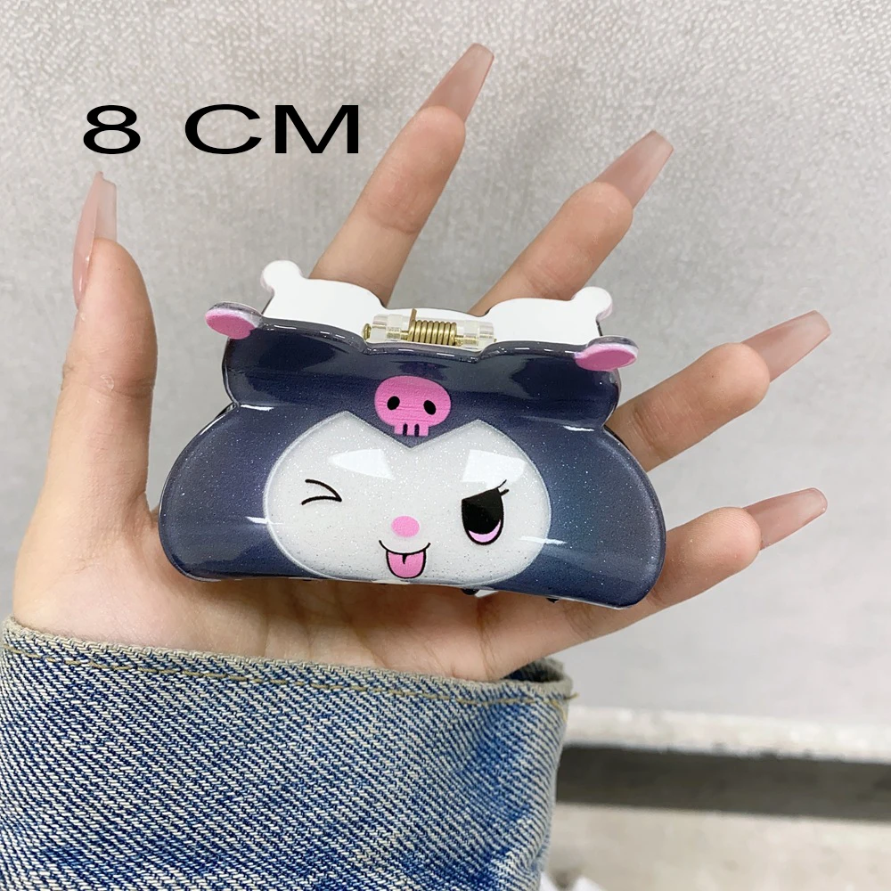 Cute 8 CM Sanrio Cartoon Hello Kitty Hairpins Women Kawaii Kuromi Hair Claws Girl Cinnamoroll Hair Clips Kids Birthday Xmas Gift