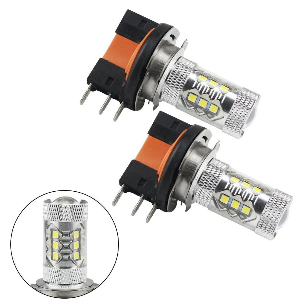 Car Fog Lights Lights White Light 1100LM 12 Volt Lamp 16LEDs 6500K Car Fog Lights LED Headlight Bulb Practical