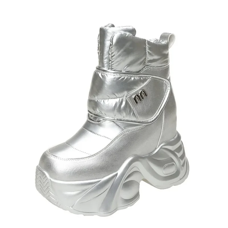 

13CM High Winter Platform Down Snow Boots for Women Comfort Warm Plush Thick Bottom Ankle Boots Chunky Anti-skid Sneakers Botas