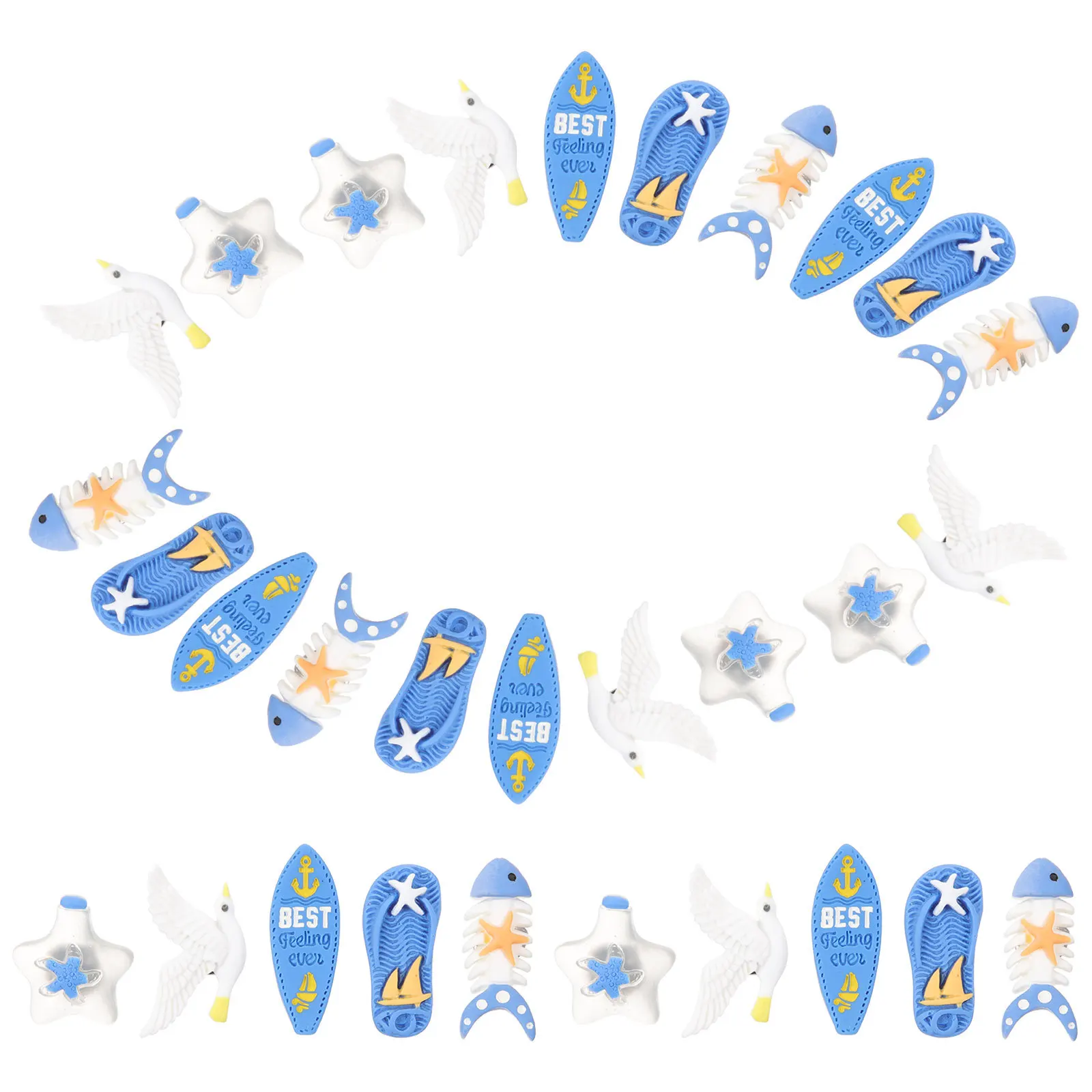 30 stks Oceaan Thema Punaises Hars Punaises Voor Kaart Markers Home Office Decor Multifunctionele Kleine Kopspijkers Zee Vorm Ontwerp