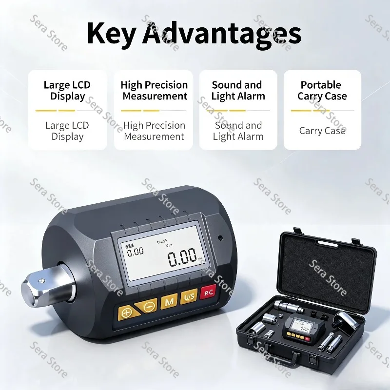 Digital Torque Wrench, High Precision Electronic Ratchet Torque Meter, Digital Torque Tester for Automobile Repair Maintenance
