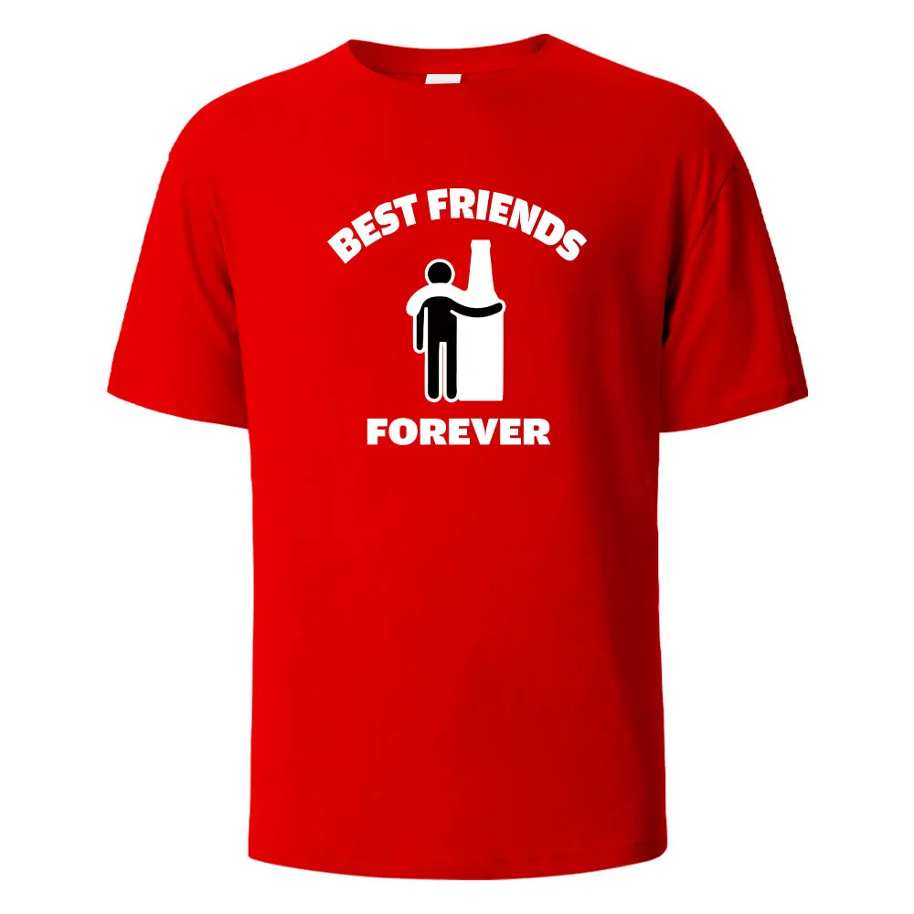 

Best Friends Forever Print T-Shirt Summer Tees For Men Women 100% Cotton O-neck Oversize Casual Short sleeved Tops