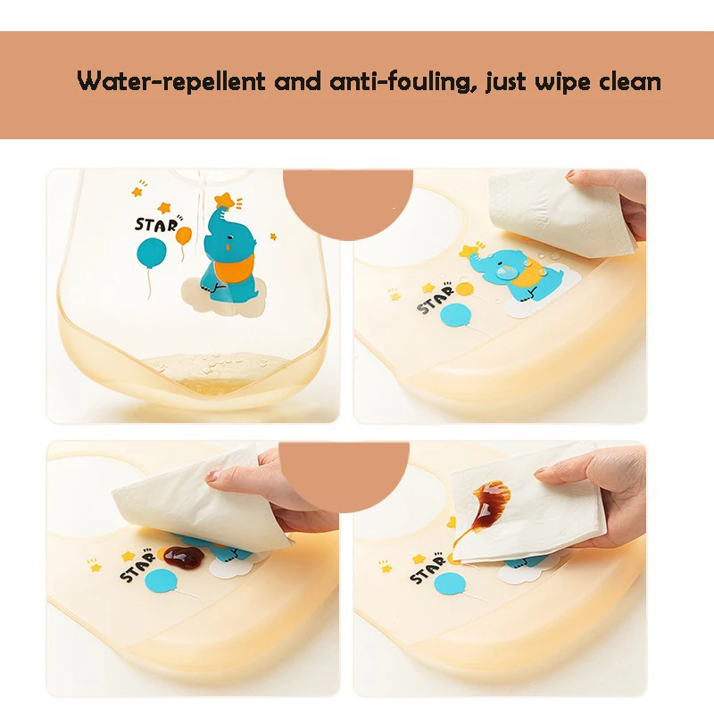 Waterproof  Baby Bibs Kids Silicone Ultra-soft Light Feeding Supplementary Food Bibs Baby Saliva Bag Newborn Baby Accessories