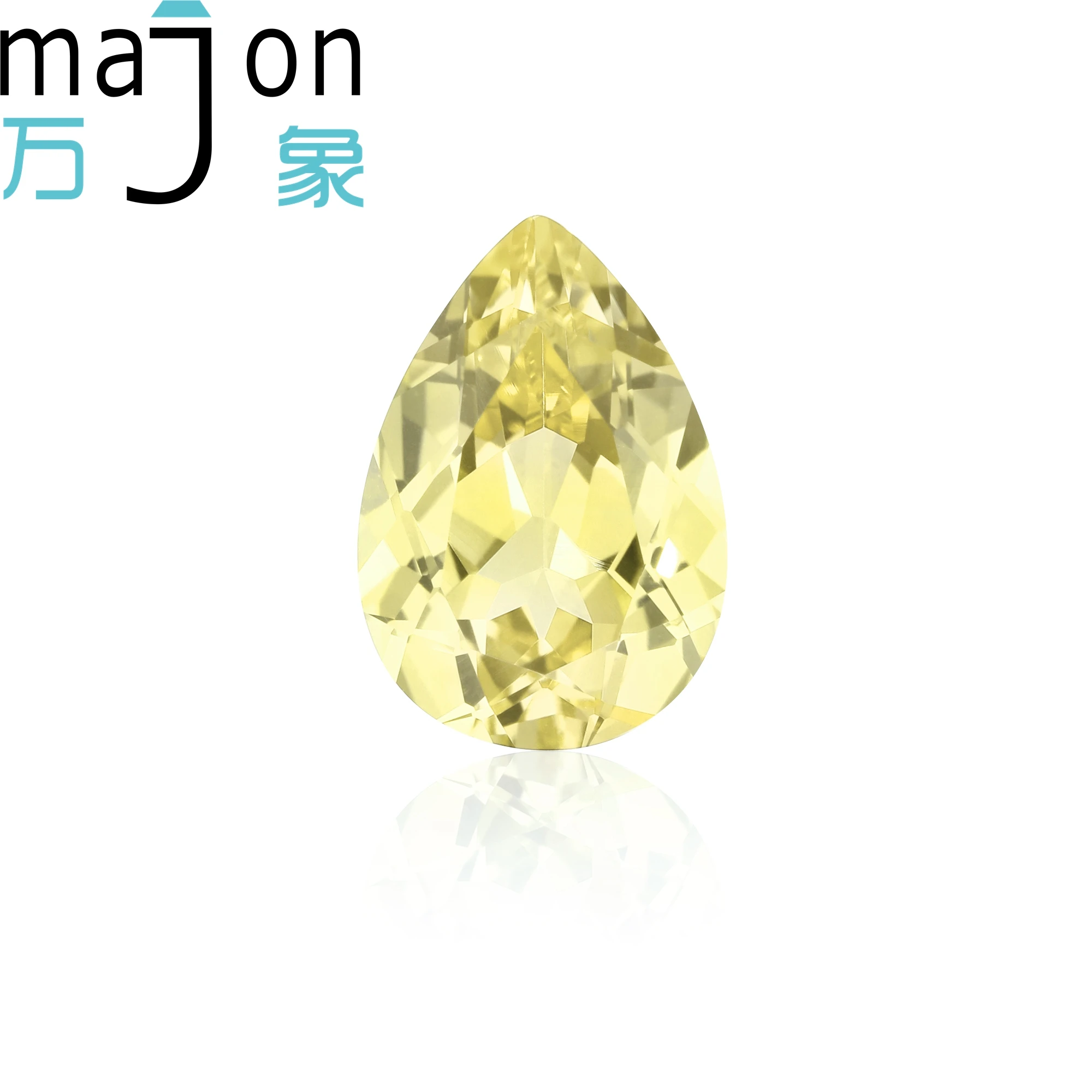 

Majon Lab Grown Sapphire Yellow Pear Cut Gemstone for Jewelry Making Material With Certificate