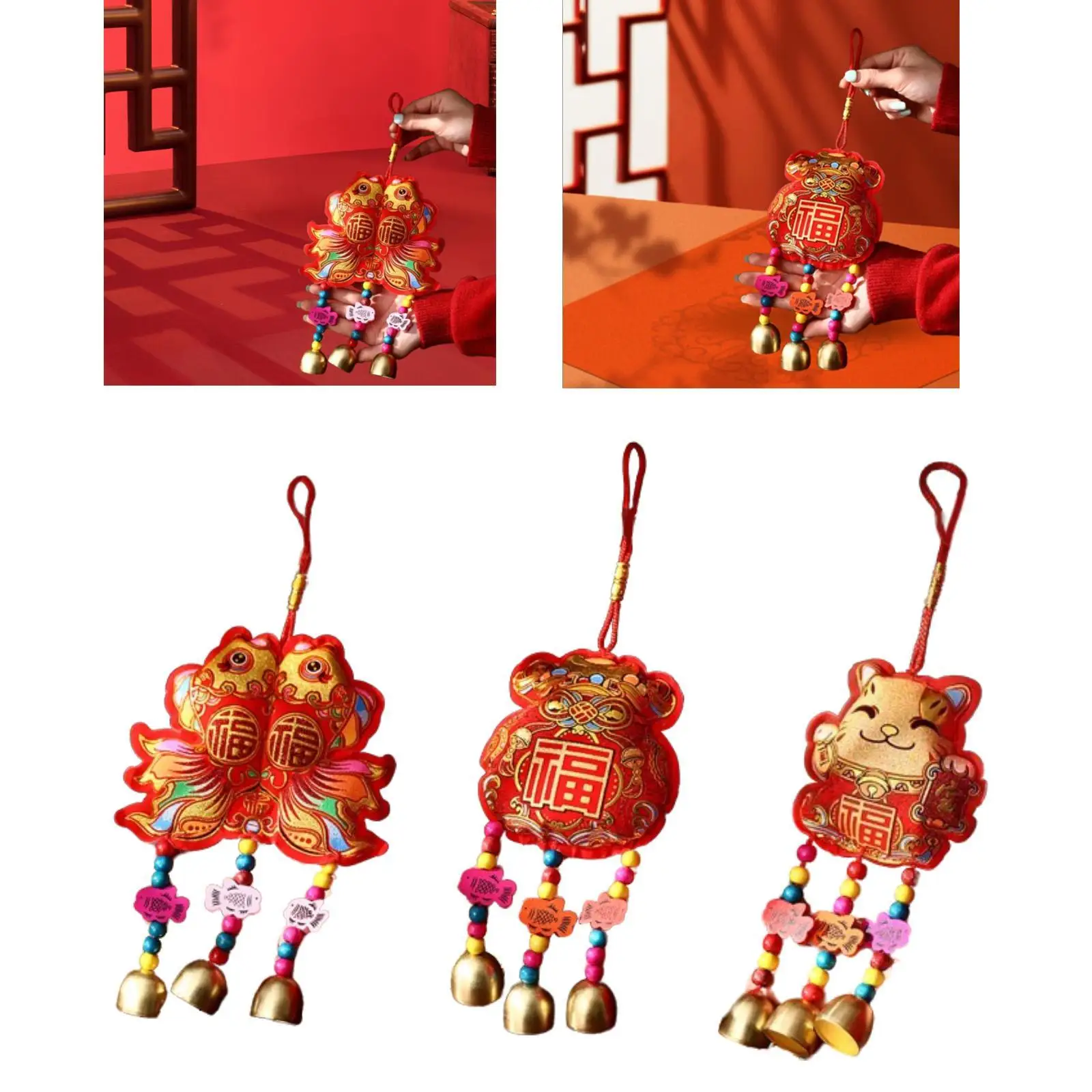 Ornamen Gantung Lonceng Tahun Baru Imlek 2025 untuk Plafon Kantor Kamar Tidur