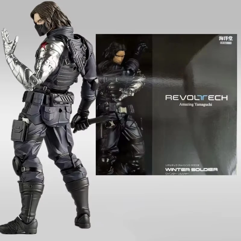 

Kaiyodo зимний солдат Revoltech удивительные Yamaguchi Bucky Barnes Капитан Америка аниме фигурки подвижные коллекционные игрушки
