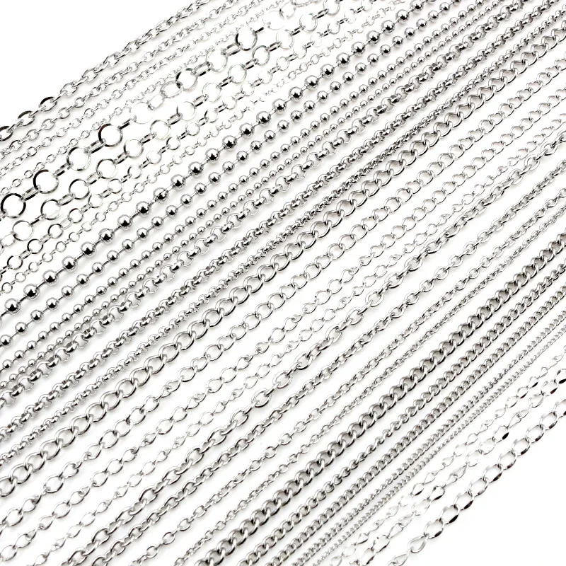 5 Meters/Lot Never Fade Stainless Steel Multi Styles Necklace Chains For DIY Jewelry Making Findings Accessories Handmade