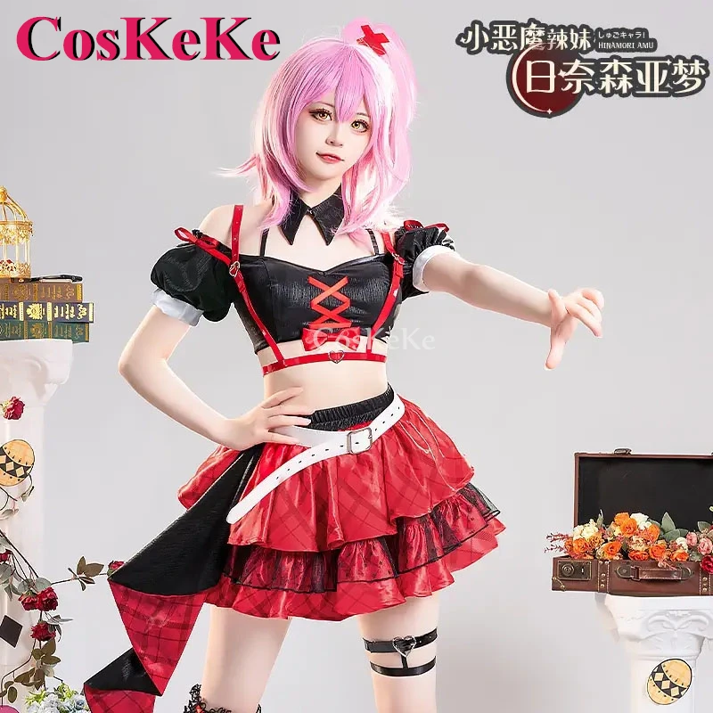 CosKeKe Hinamori Amu Cosplay Anime Shugo Chara Costume Little Devil Spicy Girl Outfit Halloween Party Role Play Clothing S-XL