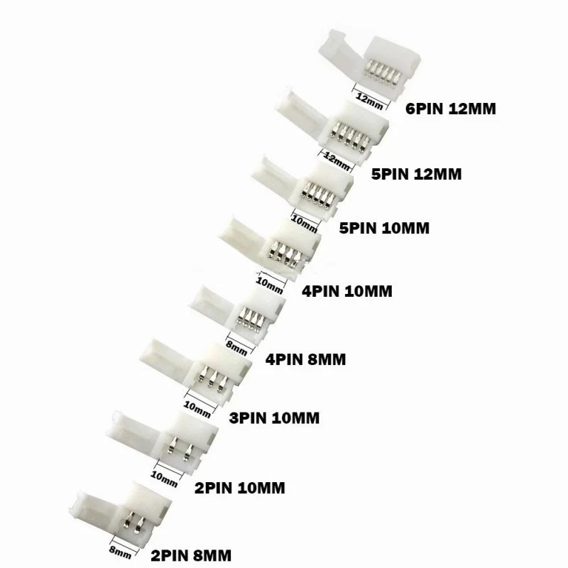 10pcs 2p/3p/4p/5p/6pin Bare Board Soft Light Bar Solderless Connection 8mm 10mm 12mm Card Middle