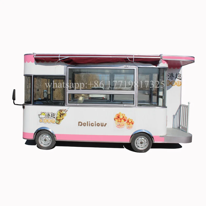 Hot Sale pink/blue Customized Color Food Cart Street Kiosk Trailer For Sale