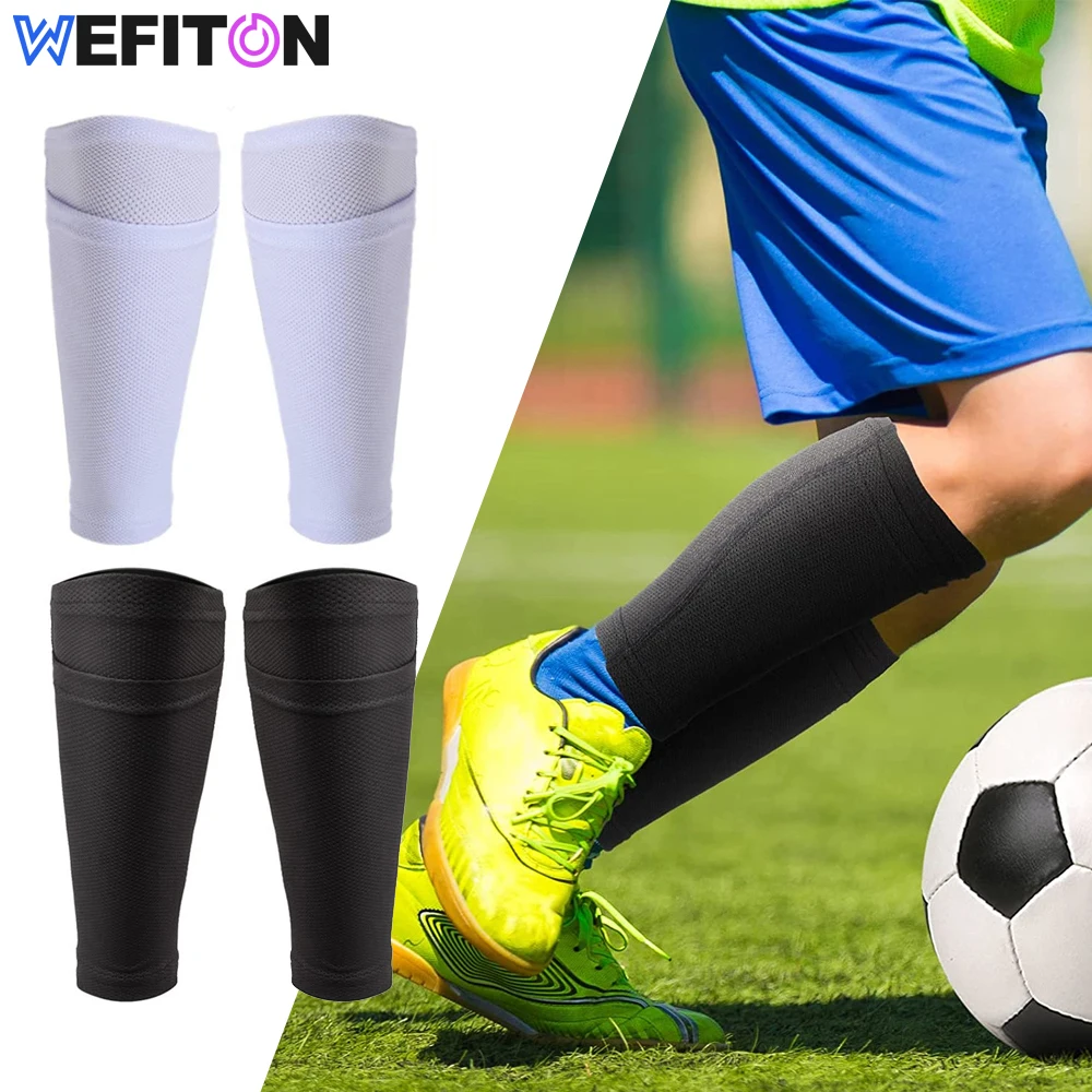 1Pair Kids Soccer Shin Guard Socks Breathable Calf Shin Guard Covers Shin Guard Holders Soccer Socks with Pockets