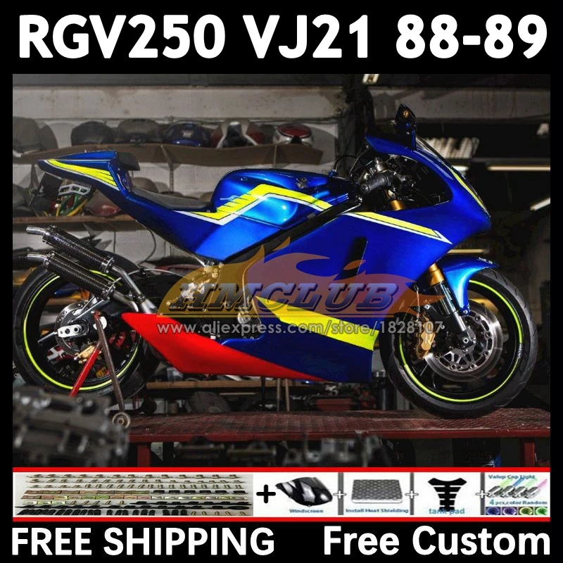 Body Kit For SUZUKI SAPC VJ21 RGV250 88 89 18No.191 blue stock RGVT250 VJ 21 RGV-250 RGVT RGV 250 CC 1988 1989 Full Fairing Set