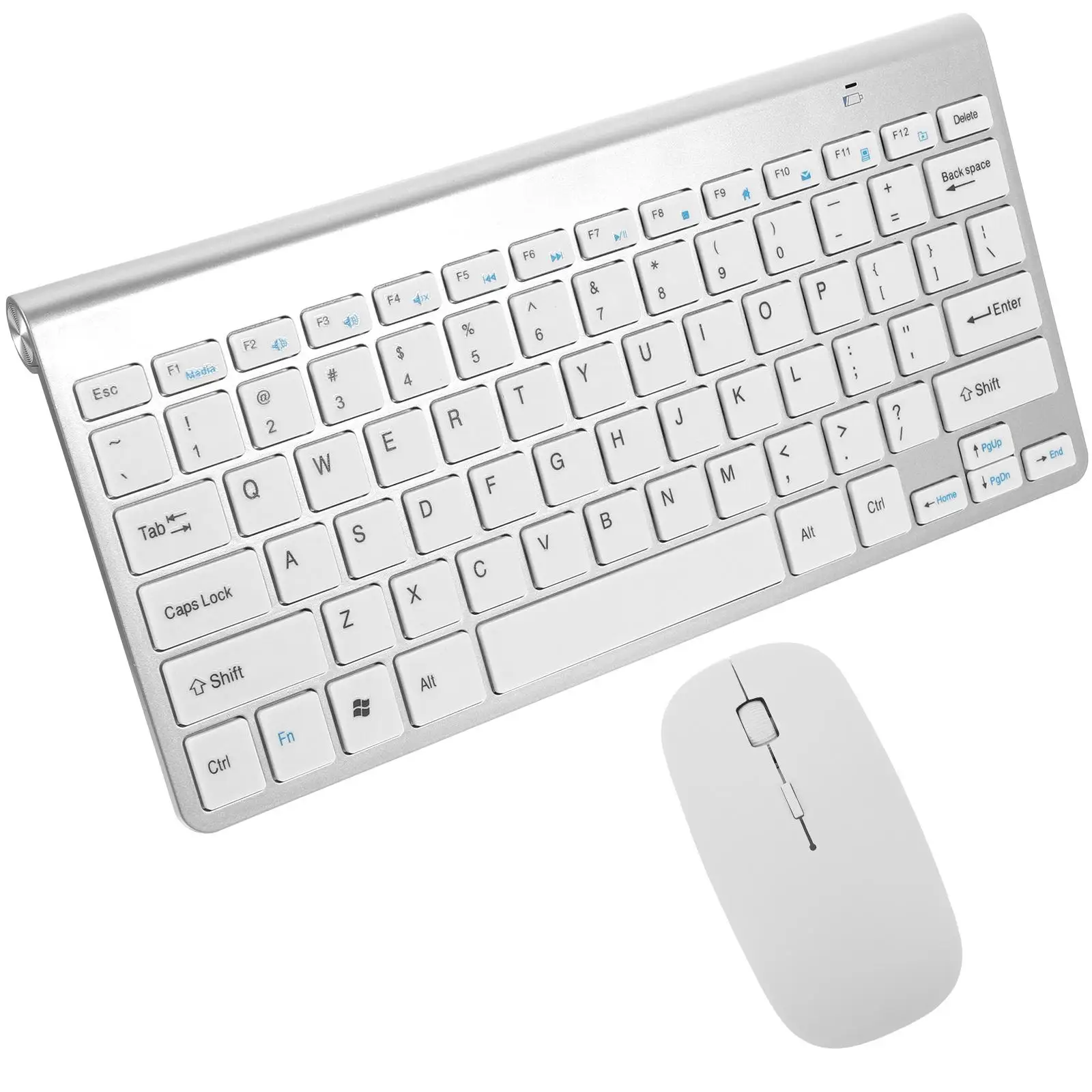 

Wireless Keyboard Mouse Compact Quiet Simple Multimedia for Laptop Computer Accessory ABS Wireless Keyboard Set