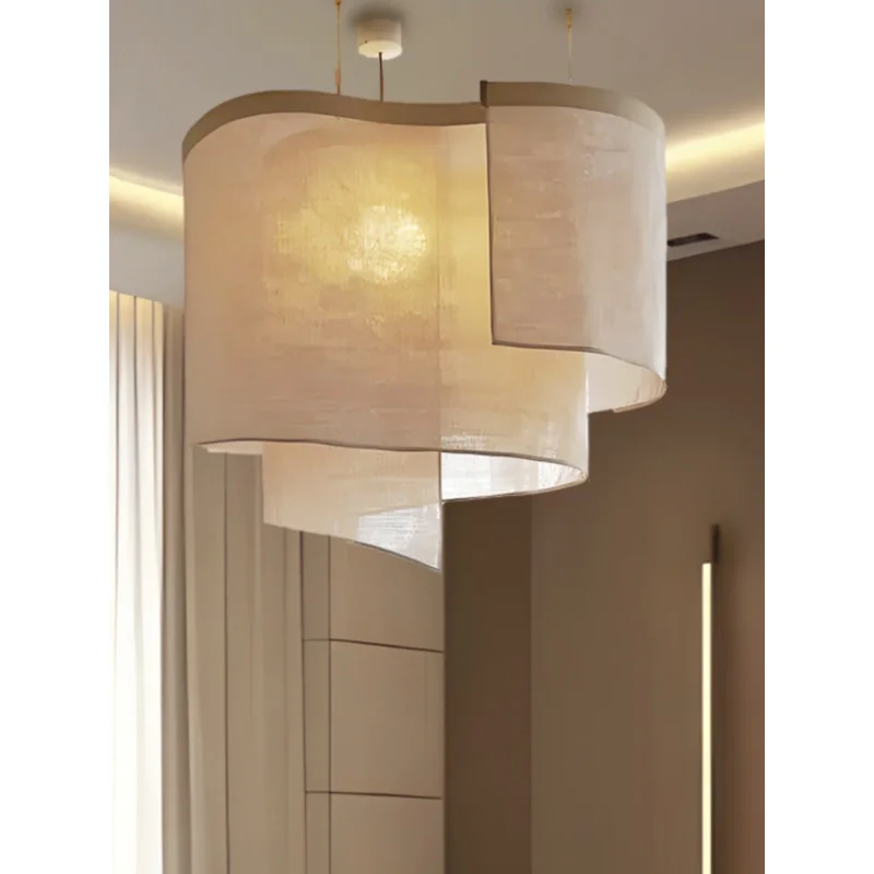Japanese Wabi Sabi Fabric Pendant Light Handmade Fabric Chandelier for Living Room Bedroom Dining Room Decor Lighting Fixtures