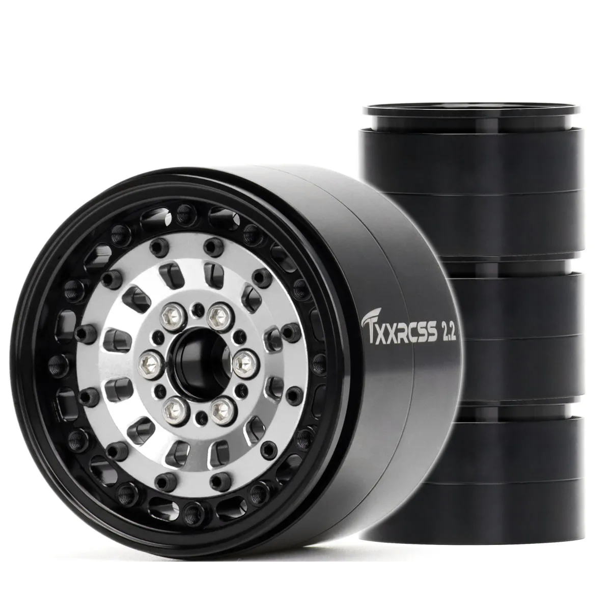 Cerchione Beadlock offset in alluminio pesante -4/14MM per auto RC da 2,2 pollici 1/10 TRX4 SCX10 90046 90047 TRX6 Yeti Wraith ecc