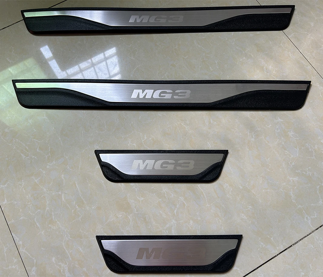 For MG MG3 MG 3 2024 2023 EV HEV HYBRID ABS Stainless Steel Door Sill Pedal Scuff Plate Car Accessories