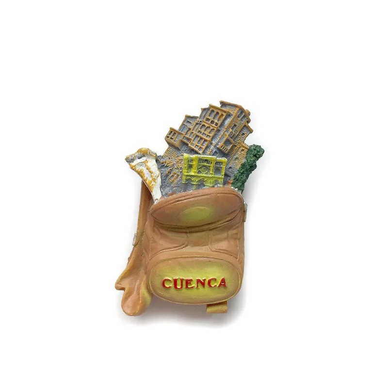 3D realistic simulation of Spanish ancient city of Cómodo, distinctive suspended house magnetic fridge sticker, high aesthet