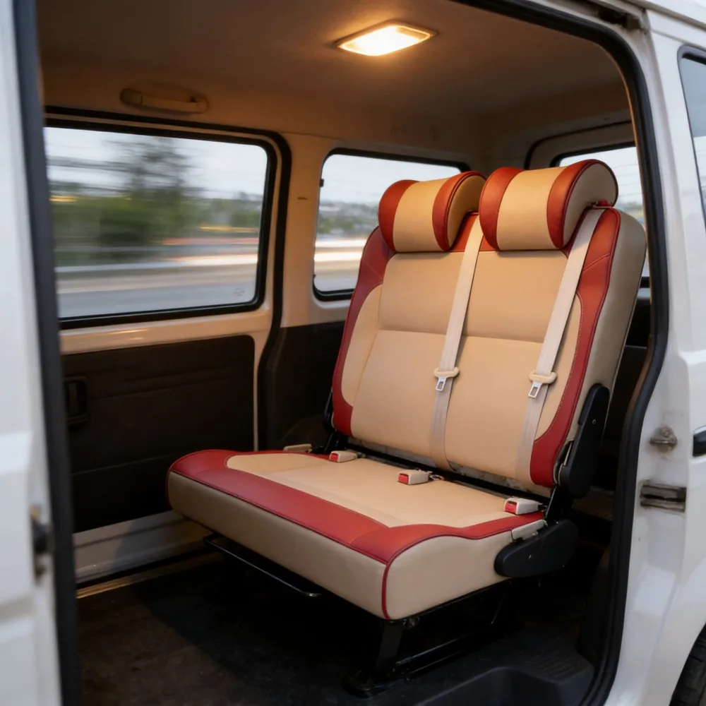 RV Folding Seat Bed Custom Car Interior Seat Two-Way Convertible Seat for Vans RV and Multi-Purpose Vehicle Seating Solutions