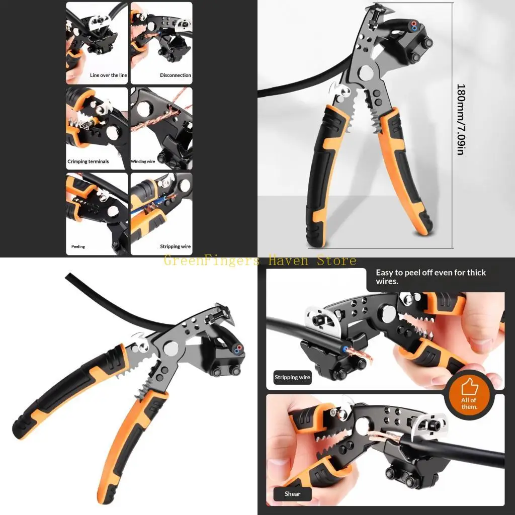 

F68D Multifunction Hand Tool For Cable Cutting Stripping Pressing Featuring Ergonomic Grip Easy Operation Design