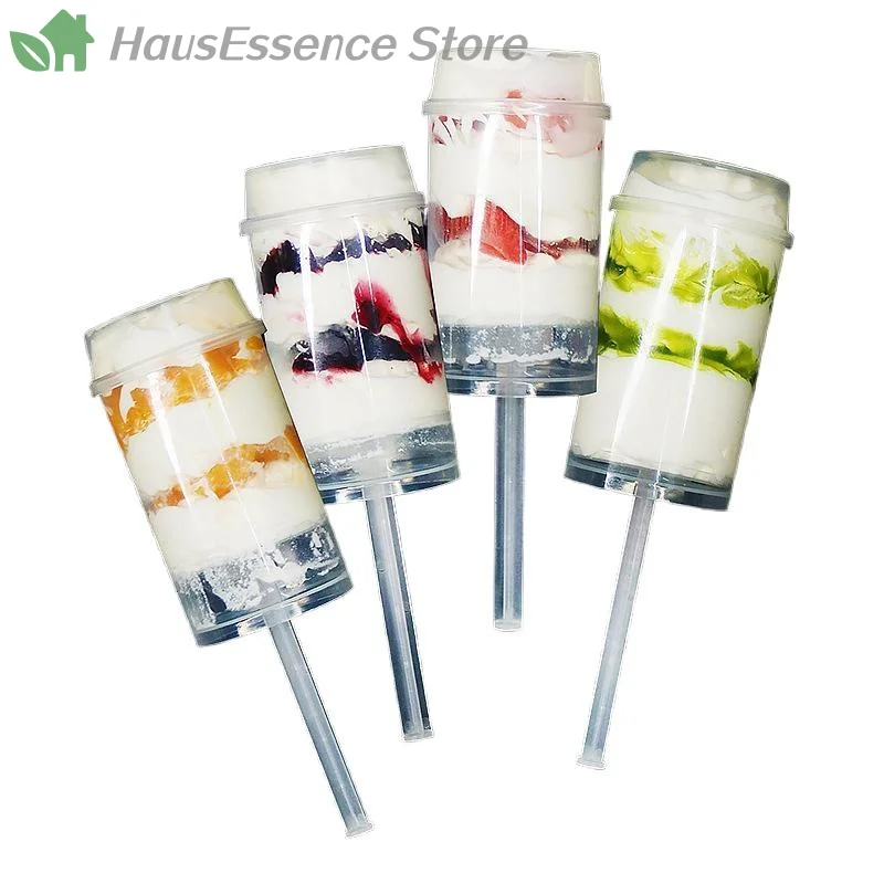 ※10pcs Pushable Cake Holders Diy Push Cake Mold Cylinder Shaped Cake Pusher Push Pops Plastic Containers With Lids For Kitchen view 6
