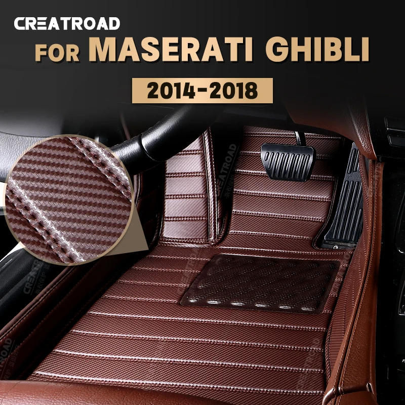 

Custom Carbon Fibre style Floor Mats For Maserati Ghibli 2014-2018 17 16 15 Foot Carpet Cover Automobile Interior Accessories