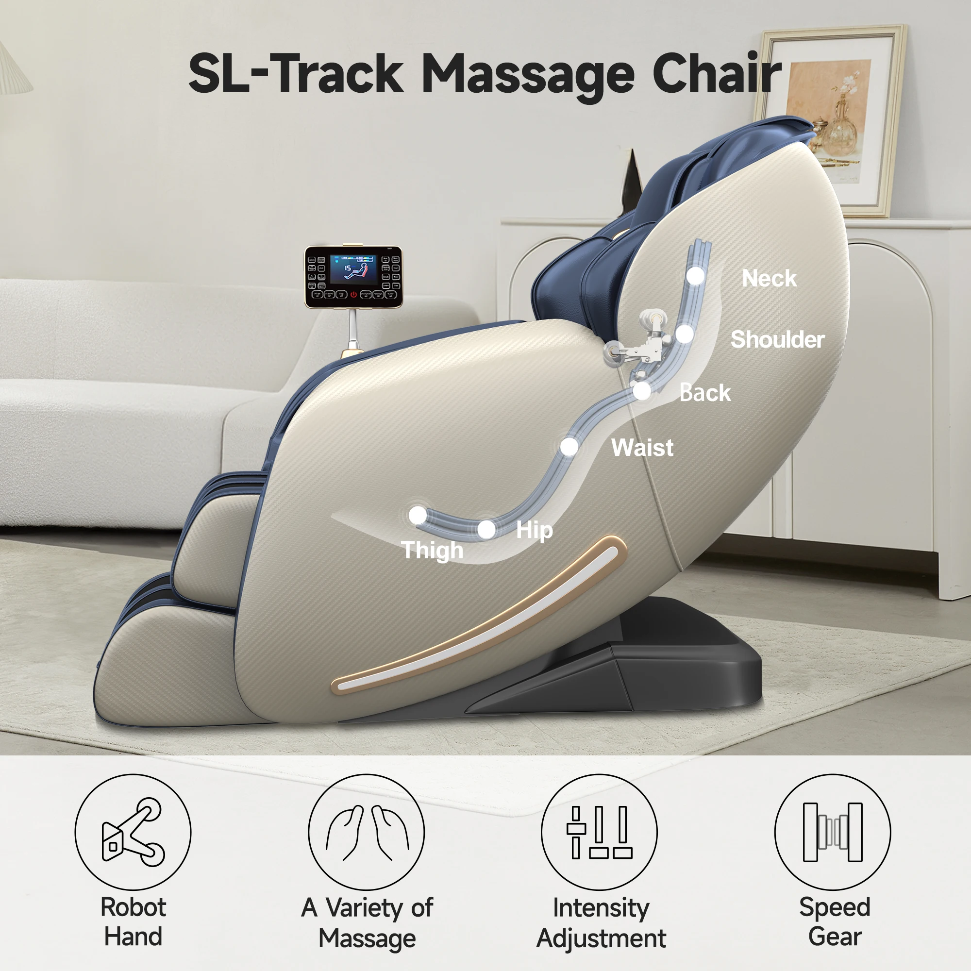 3D Zero Gravity Massage Chair with Bluetooth Audio and Foot Massage