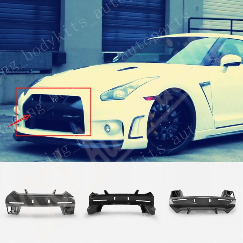 

Car BodyKits Carbon fiber For Nissan 08-11 GTR R35 Front Bumper Nose Cover Mesh Moulding Trim